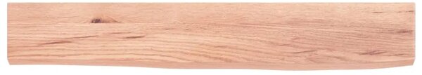 Zidna polica svjetlosmeđa 60 x 10 x 2 cm od obrađene hrastovine - Svjetlosmeđa 60 x 10 x 2 cm