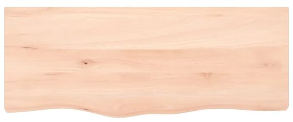 Zidna polica 100x40x(2-6) cm neobrađena masivna hrastovina - Prirodna 100 x 40 x 6 cm