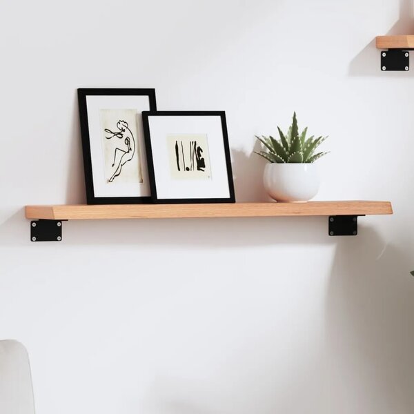 Zidna polica svjetlosmeđa 60 x 10 x 2 cm od obrađene hrastovine - Svjetlosmeđa 60 x 10 x 2 cm