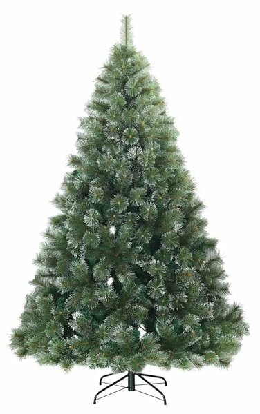Umjetno božićno drvce s stalakom Zelena 240 cm PE i PVC - 240 cm Bijelo s LED-ima i ružičastim kuglicama