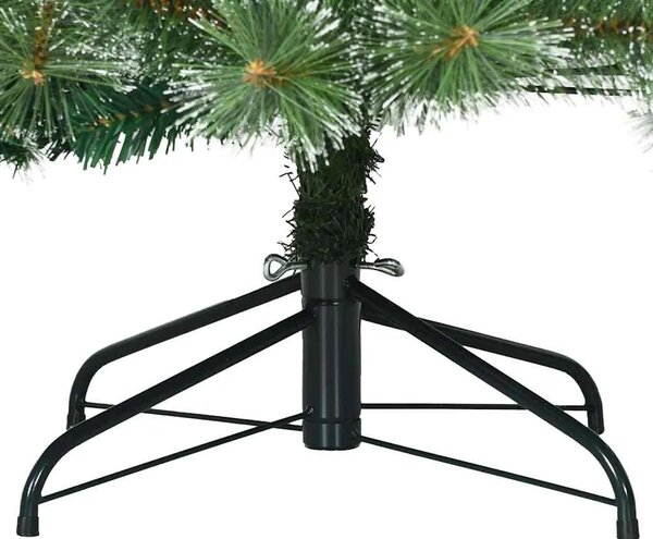 Umjetno božićno drvce s stalakom Zelena 240 cm PE i PVC - 240 cm Bijelo s LED-ima i ružičastim kuglicama