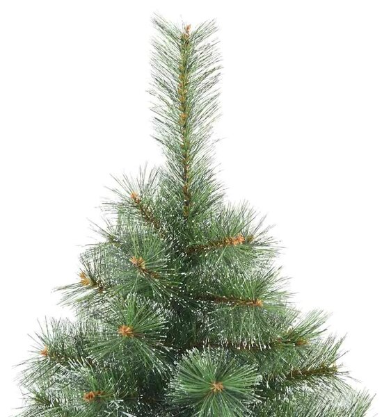 Umjetno božićno drvce s stalakom Zelena 240 cm PE i PVC - 240 cm Bijelo s LED-ima i ružičastim kuglicama