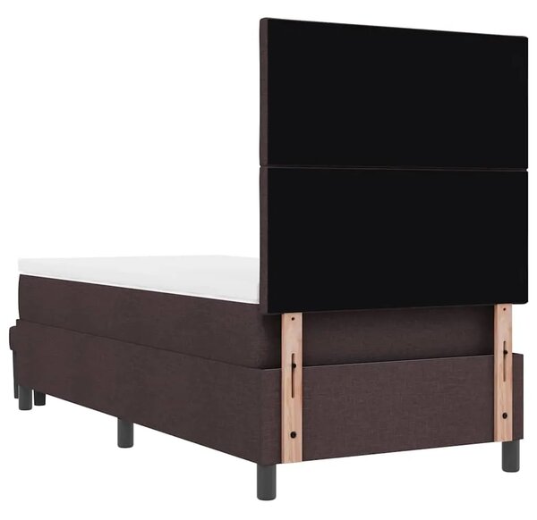 Box spring krevet Tamno smeđa 90 x 190 cm tkanina - Tamno smeđa 90 x 190 cm Dizajn s rombovima