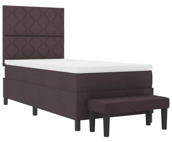 Box spring krevet Tamno smeđa 90 x 190 cm tkanina - Tamno smeđa 90 x 190 cm Dizajn s rombovima