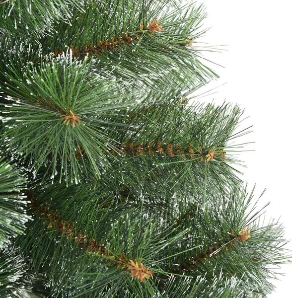 Umjetno božićno drvce s stalakom Zelena 120 cm PE i PVC - 120 cm Bijelo s LED-ima i ružičastim zlatnim kuglicama