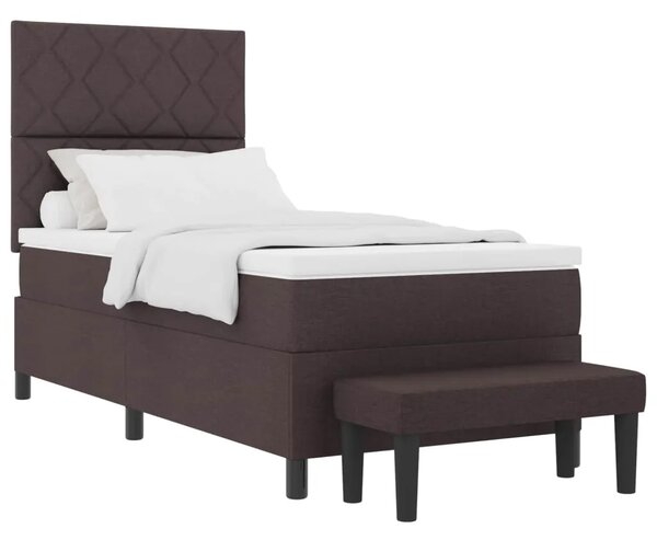 Box spring krevet Tamno smeđa 90 x 190 cm tkanina - Tamno smeđa 90 x 190 cm Dizajn s rombovima