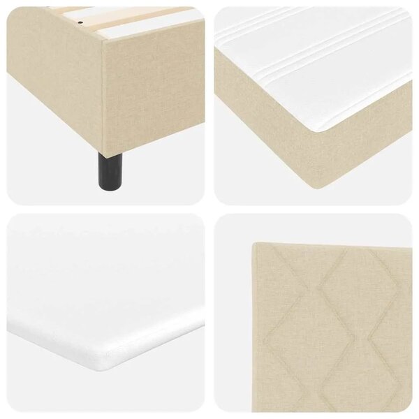 Box spring krevet s jastukom Krema 90 x 200 cm tkanina - Krema 90 x 200 cm Dizajn s rombovima