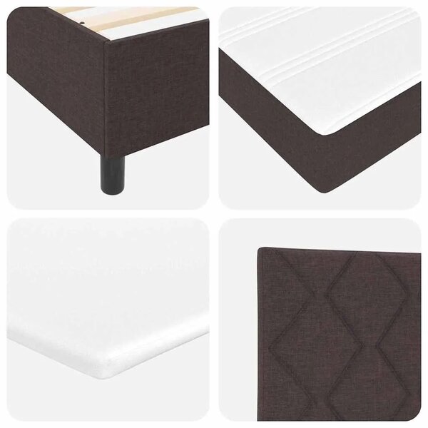 Box spring krevet Tamno smeđa 90 x 190 cm tkanina - Tamno smeđa 90 x 190 cm Dizajn s rombovima