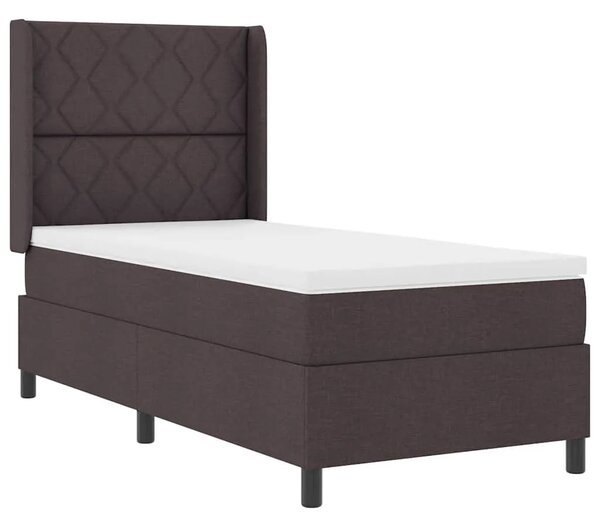 Box spring krevet Tamno smeđa 200 x 90 cm tkanina - Tamno smeđa 90 x 200 cm Dizajn s rombovima