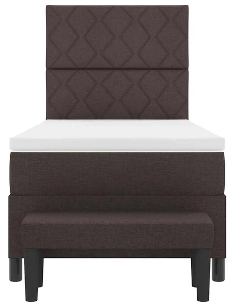 Box spring krevet Tamno smeđa 90 x 190 cm tkanina - Tamno smeđa 90 x 190 cm Dizajn s rombovima