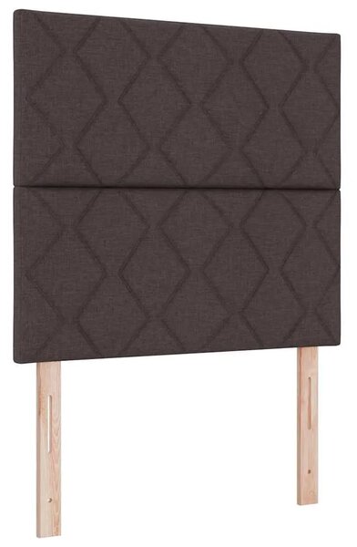 Box spring krevet Tamno smeđa 90 x 190 cm tkanina - Tamno smeđa 90 x 190 cm Dizajn s rombovima