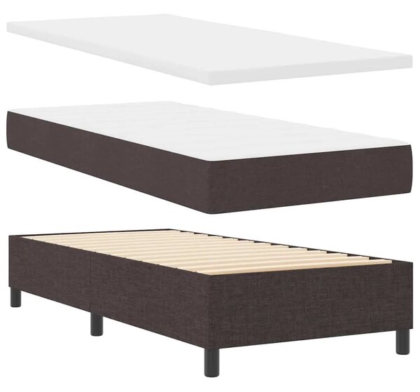Box spring krevet Tamno smeđa 90 x 190 cm tkanina - Tamno smeđa 90 x 190 cm Dizajn s rombovima