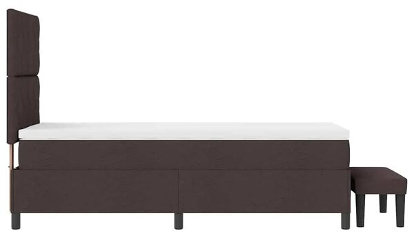 Box spring krevet Tamno smeđa 90 x 190 cm tkanina - Tamno smeđa 90 x 190 cm Dizajn s rombovima
