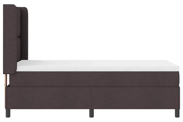 Box spring krevet Tamno smeđa 200 x 90 cm tkanina - Tamno smeđa 90 x 200 cm Dizajn s rombovima
