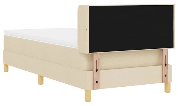 Box spring krevet s uzglavljem Krema 190 x 90 cm tkanina - Krema 90 x 190 cm Prošiveno gumbima