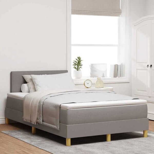 Box spring krevet Sivo-smeđa 120 x 200 cm tkanina - Sivo-smeđa 120 x 200 cm Prošiveno gumbima