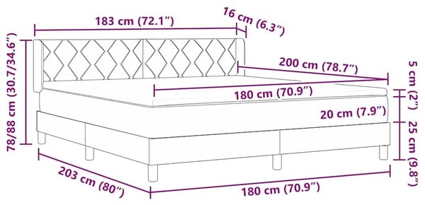 Box spring krevet s uzglavljem Krema 200 x 180 cm tkanina - Krema 180 x 200 cm Dizajn s rombovima