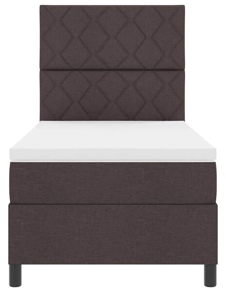 Box spring krevet Tamno smeđa 90 x 200 cm tkanina - Tamno smeđa 90 x 200 cm Dizajn s rombovima