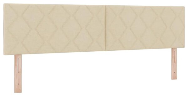 Box spring krevet s uzglavljem Krema 200 x 180 cm tkanina - Krema 180 x 200 cm Dizajn s rombovima