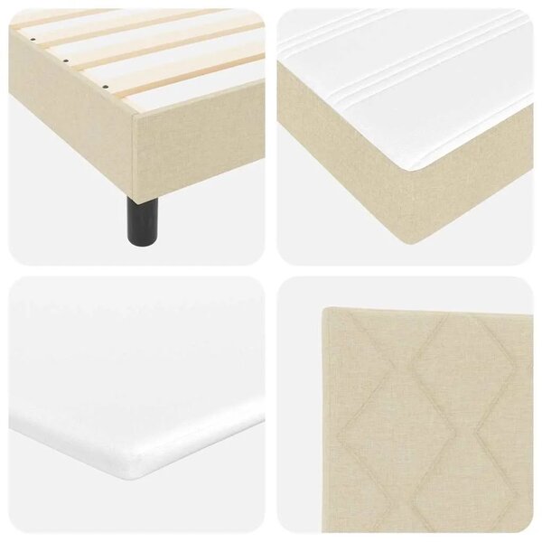 Box spring krevet s uzglavljem Krema 200 x 180 cm tkanina - Krema 180 x 200 cm Dizajn s rombovima