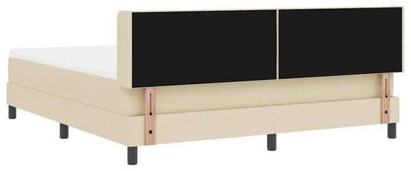 Box spring krevet s uzglavljem Krema 200 x 180 cm tkanina - Krema 180 x 200 cm Dizajn s rombovima