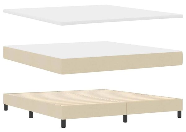 Box spring krevet s uzglavljem Krema 200 x 180 cm tkanina - Krema 180 x 200 cm Dizajn s rombovima
