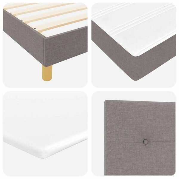 Box spring krevet Sivo-smeđa 120 x 200 cm tkanina - Sivo-smeđa 120 x 200 cm Prošiveno gumbima