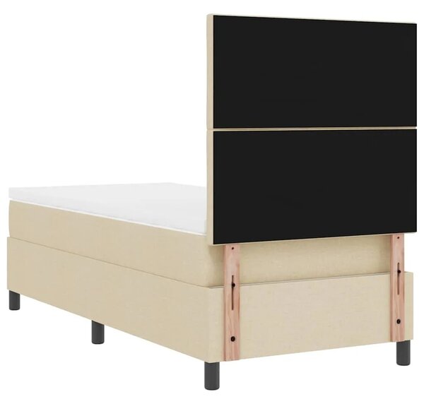 Box spring krevet s uzglavljem Krema 90 x 200 cm tkanina - Krema 90 x 200 cm Dizajn s rombovima