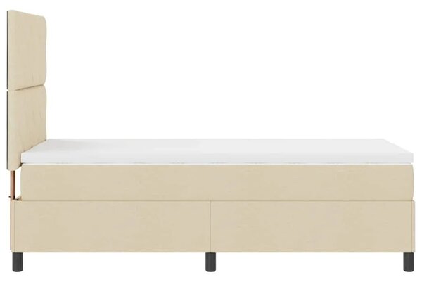 Box spring krevet s uzglavljem Krema 90 x 200 cm tkanina - Krema 90 x 200 cm Dizajn s rombovima