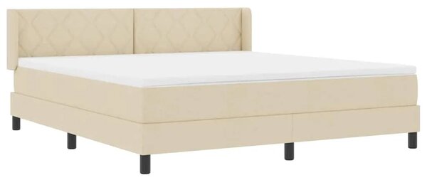 Box spring krevet s uzglavljem Krema 200 x 180 cm tkanina - Krema 180 x 200 cm Dizajn s rombovima
