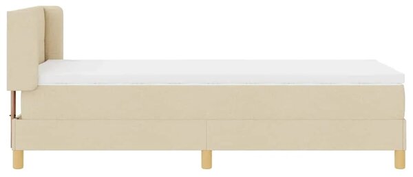 Box spring krevet s uzglavljem Krema 190 x 90 cm tkanina - Krema 90 x 190 cm Prošiveno gumbima
