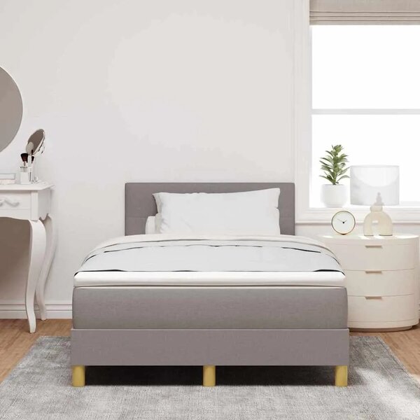 Box spring krevet Sivo-smeđa 120 x 200 cm tkanina - Sivo-smeđa 120 x 200 cm Prošiveno gumbima