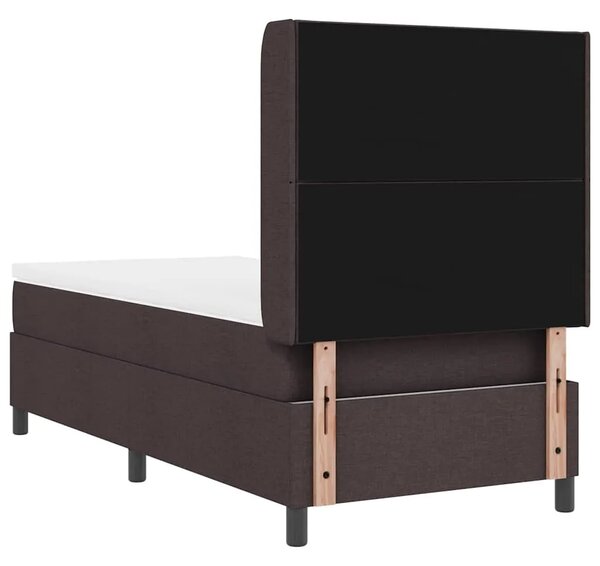 Box spring krevet Tamno smeđa 200 x 90 cm tkanina - Tamno smeđa 90 x 200 cm Dizajn s rombovima