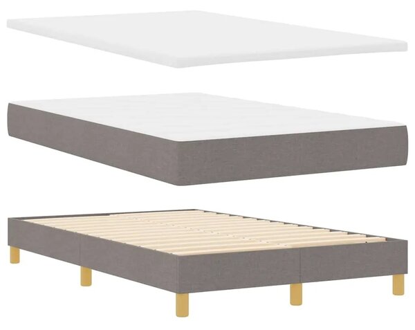 Box spring krevet Sivo-smeđa 120 x 200 cm tkanina - Sivo-smeđa 120 x 200 cm Prošiveno gumbima
