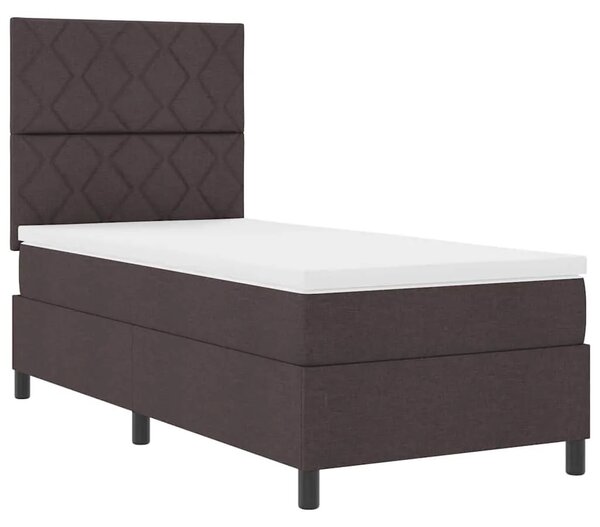 Box spring krevet Tamno smeđa 90 x 200 cm tkanina - Tamno smeđa 90 x 200 cm Dizajn s rombovima