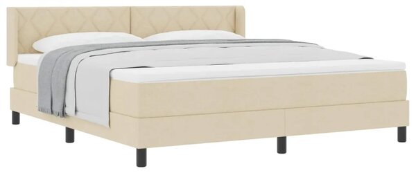 Box spring krevet s uzglavljem Krema 200 x 180 cm tkanina - Krema 180 x 200 cm Dizajn s rombovima