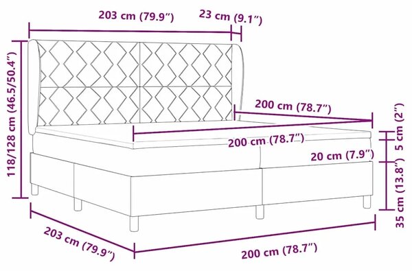 Box spring krevet Tamnozelena 200 x 200 cm Baršun - Tamnozelena 200 x 200 cm Dizajn s rombovima