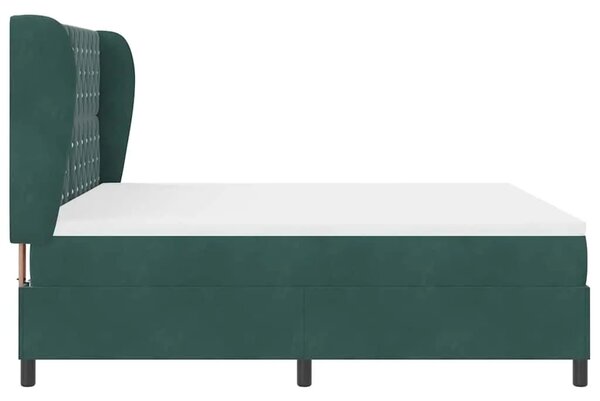 Box spring krevet Tamnozelena 200 x 180 cm Baršun - Tamnozelena 180 x 200 cm Kristal s dugmadima