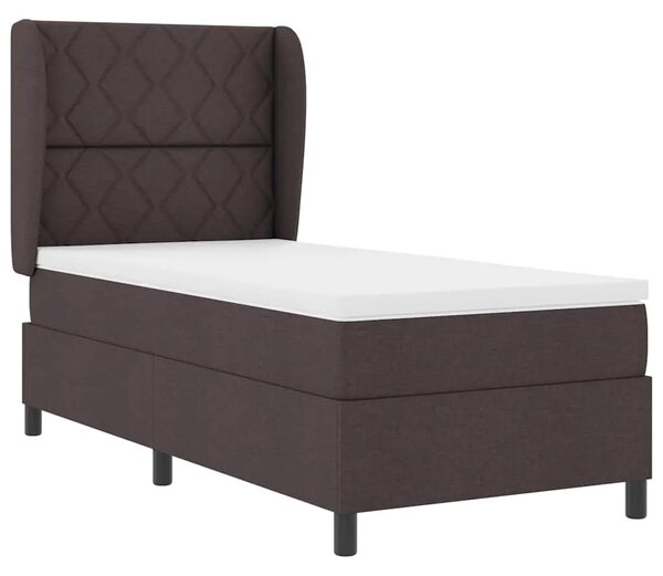 Box spring krevet Tamno smeđa 90 x 200 cm tkanina - Tamno smeđa 90 x 200 cm Dizajn s rombovima