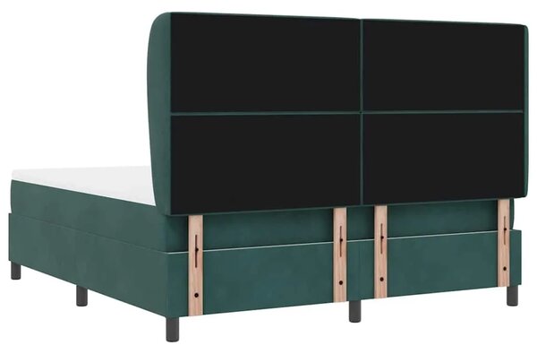 Box spring krevet Tamnozelena 200 x 180 cm Baršun - Tamnozelena 180 x 200 cm Kristal s dugmadima