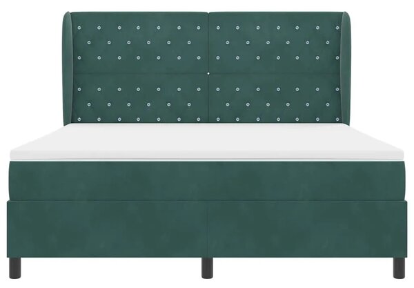 Box spring krevet Tamnozelena 200 x 180 cm Baršun - Tamnozelena 180 x 200 cm Kristal s dugmadima
