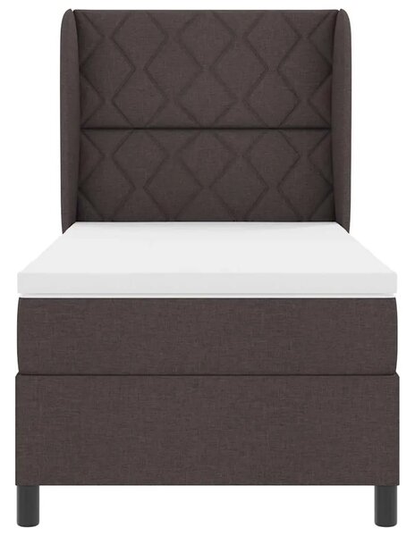 Box spring krevet Tamno smeđa 90 x 200 cm tkanina - Tamno smeđa 90 x 200 cm Dizajn s rombovima