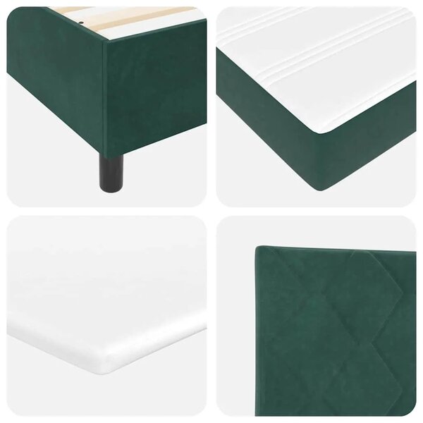 Box spring krevet Tamnozelena 200 x 200 cm Baršun - Tamnozelena 200 x 200 cm Dizajn s rombovima