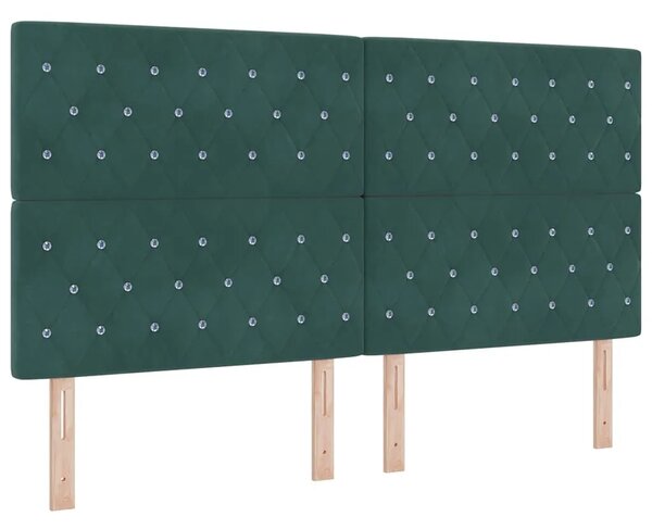 Box spring krevet Tamnozelena 200 x 180 cm Baršun - Tamnozelena 180 x 200 cm Kristal s dugmadima