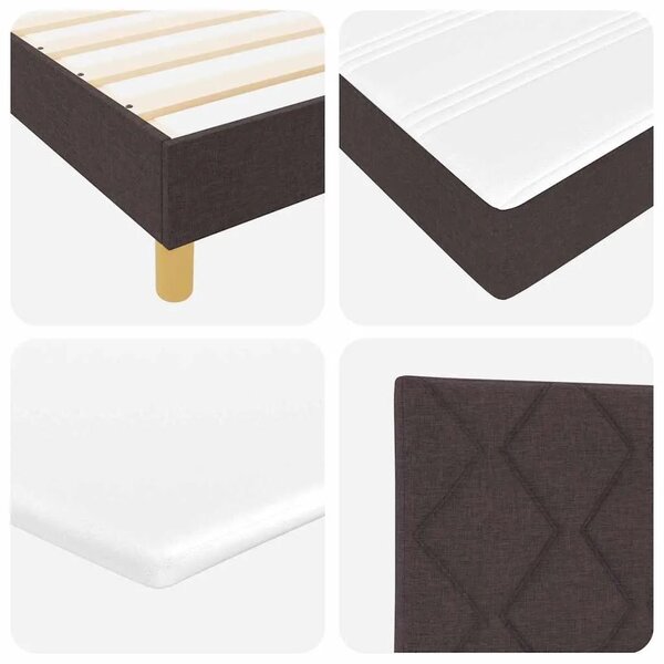 Box spring krevet Tamno smeđa 180 x 200 cm tkanina - Tamno smeđa 180 x 200 cm Dizajn s rombovima