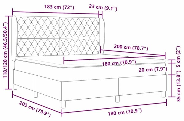 Box spring krevet Tamnozelena 200 x 180 cm Baršun - Tamnozelena 180 x 200 cm Kristal s dugmadima