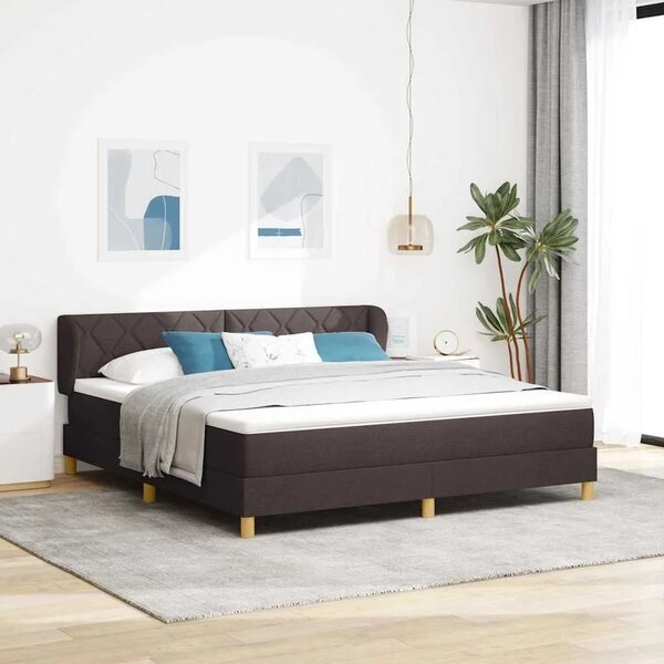Box spring krevet Tamno smeđa 180 x 200 cm tkanina - Tamno smeđa 180 x 200 cm Dizajn s rombovima