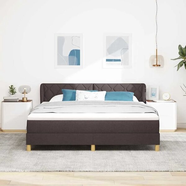 Box spring krevet Tamno smeđa 180 x 200 cm tkanina - Tamno smeđa 180 x 200 cm Dizajn s rombovima