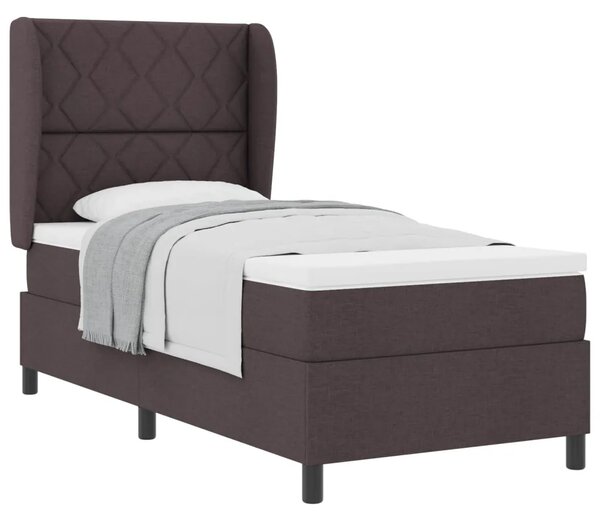 Box spring krevet Tamno smeđa 90 x 200 cm tkanina - Tamno smeđa 90 x 200 cm Dizajn s rombovima