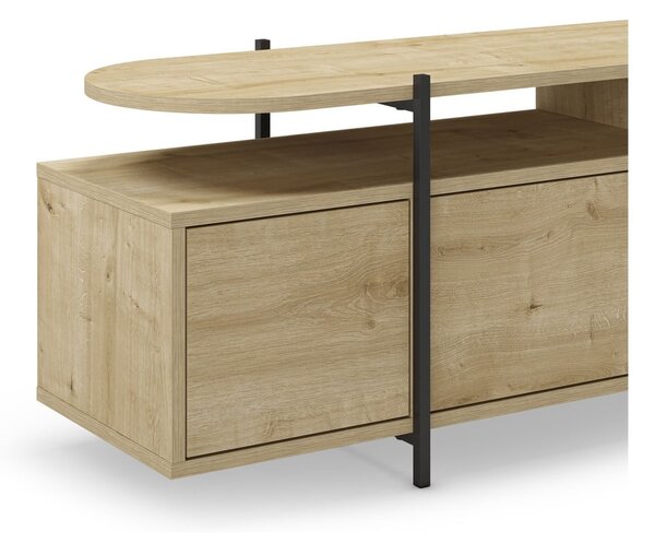 TV komoda u dekoru hrasta u prirodnoj boji 160x48 cm Hinoa – Marckeric